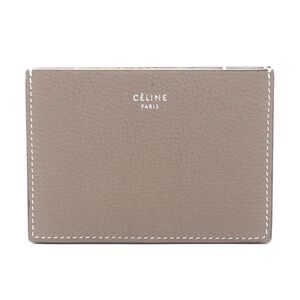 Celine Leather Card Case Gray